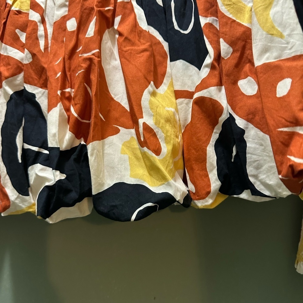 Abstract Print Blouse in Red, Black, and Yellow - Picture 6 of 10
